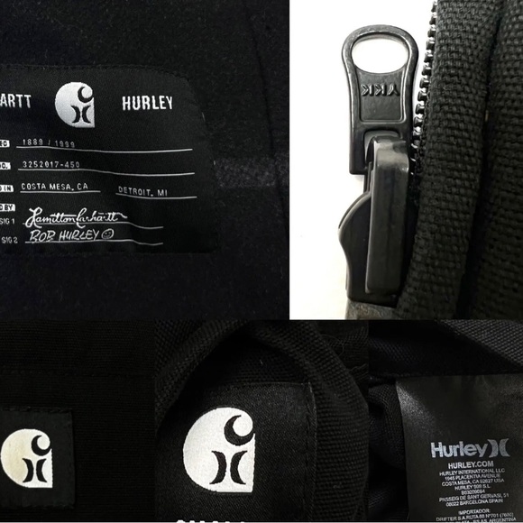 Men's Hurley x Carhartt Reversible 2 Sides Black Gilet Vest Logo Size M/L - Picture 7 of 13